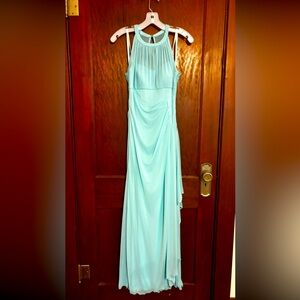 Elegant Aqua Evening Gown